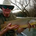 Brooks landed his personal best South Holston river brown trout while fishing with Mike Adams