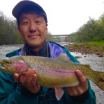 Fat Watauga river rainbow on a caddis