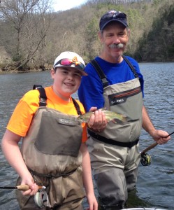 Fly fishing lesson on the South Holston river
