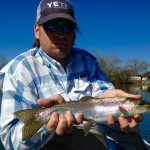 Jim with a Watauga river rainbow trout