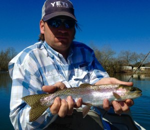 Jim with a Watauga river rainbow trout