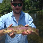 Cameron with a 17 inch Watauga river rainbow trout