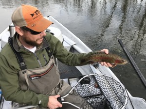 Clint with a Watauga river rainbow trout