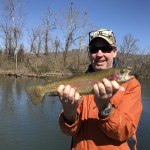 Fletcher with a nice Watauga rainbow trout