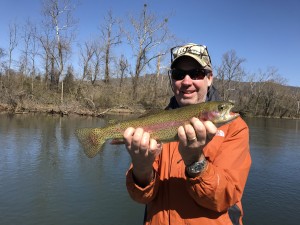 Fletcher with a nice Watauga rainbow trout