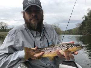 Jim with a Watauga river brown trout
