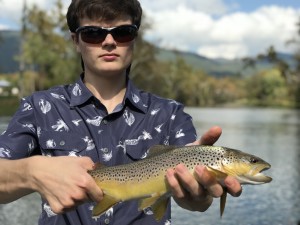Nice Watauga river brown trout fishing with Huck