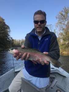 Scott caught this Watauga river rainbow fishing with Clint
